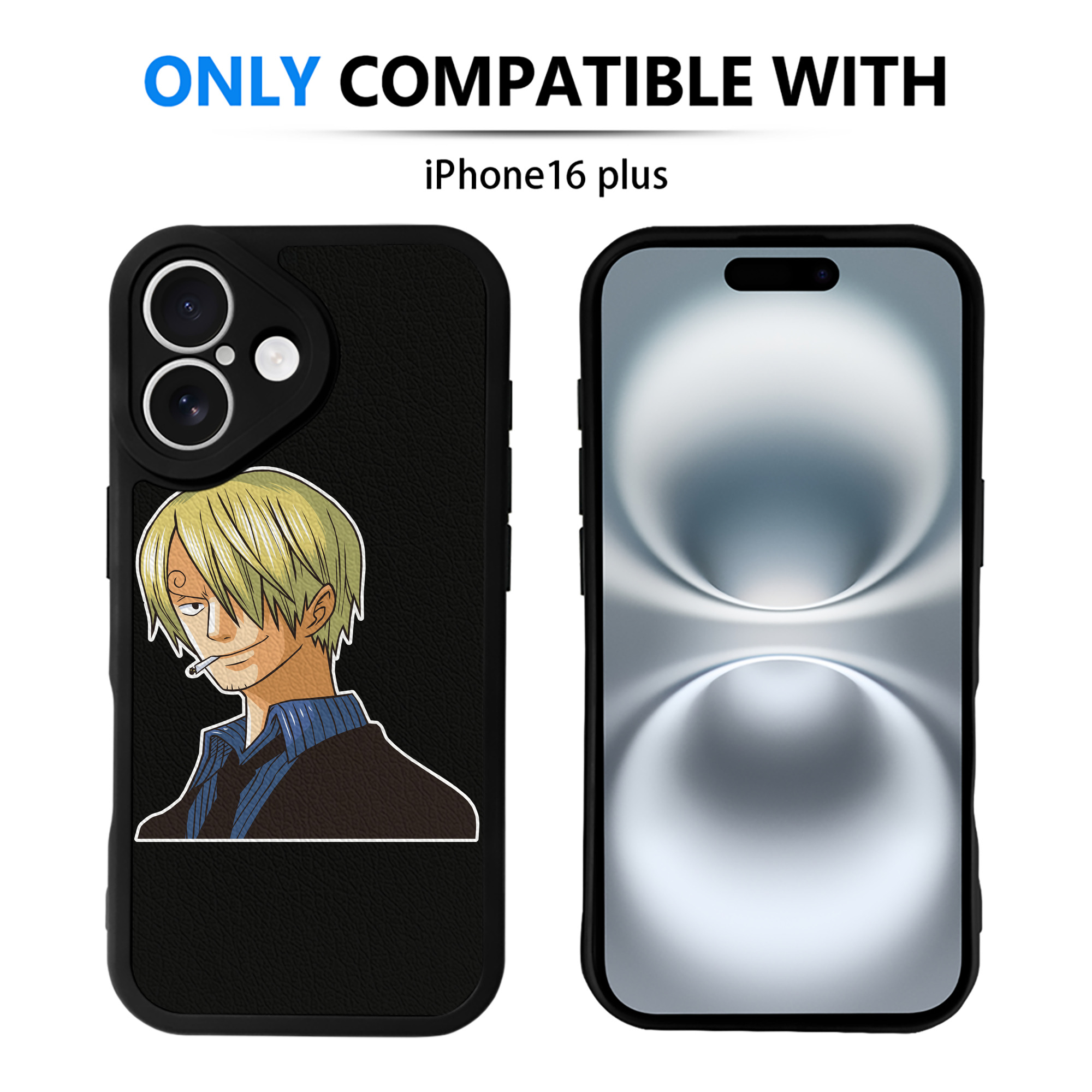 （画像用） ワンピース サンジ ONE PIECE Sanji 【iPhone 16シリーズ対応】シリコンスマホケース（レザー調） 材質：シリコン